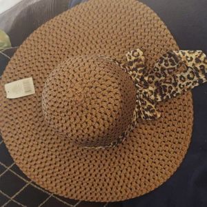 Leopard print floppy Hat